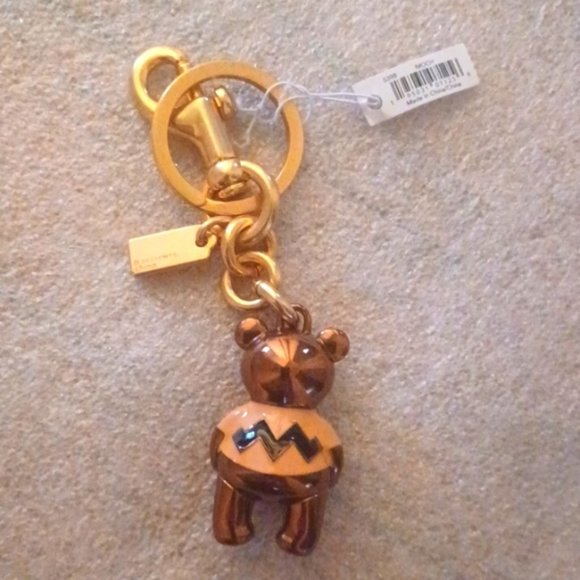 Coach X Peanuts Charlie Brown Bear Bag Charm, NWT - Picture 6 of 10